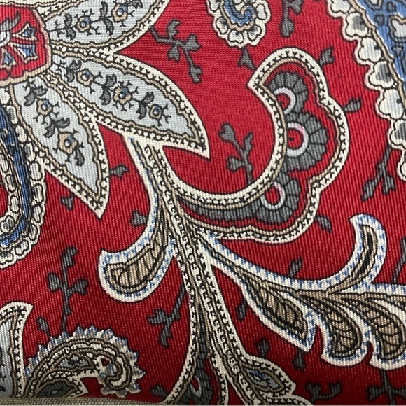 Christian Dior MONSIEUR Red Paisley Printed Tie 100% Silk Made in USA - Picture 4 of 5